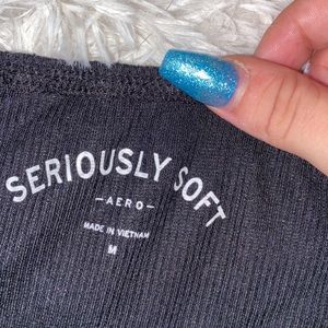 Off the shoulder black long sleeve top